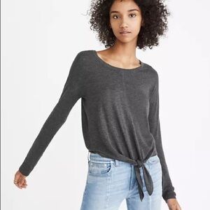 Madewell || Modern Tie-Front Sweater Gray XXS